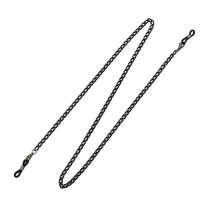 Zwart metalen brillenkoord brillenbandje dames en heren – schakel ketting brillenkoord met metalen clips – minimalistische brillen ketting voor zonnebril en leesbril – brillenband met zwarte schakels