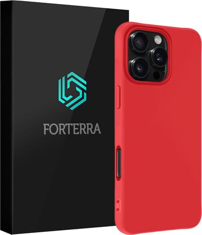Hoesje Geschikt voor Apple iPhone 16 Pro - Sterk & Shockproof - Siliconen Case - Hoes Cover - Rood