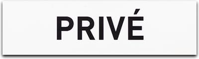 Deurbordje - PRIVÉ - Rechthoek - Wit met Zwart - 45 x 155 mm - Prive - Geen toegang - Deurbord - Zelfklevend