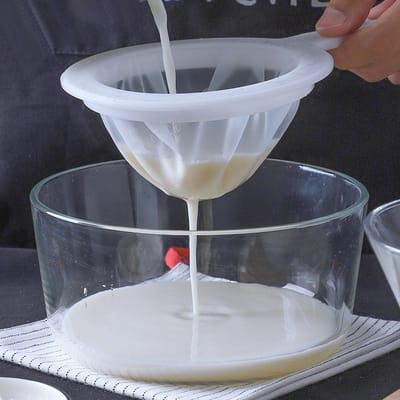 Waledano® Fijne Zeef - Nylon Zeef Fijnmazig - Keuken Schuimspaan Lepel - Zeef - Vergiet - Nylon Zeef Met Handgreep - Keukenzeef voor het Filteren van Spijsolie, Sap, Melk, Sojamelk en Koffie