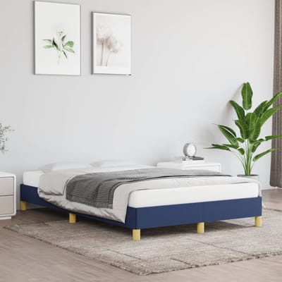 vidaXL - Bedframe - zonder - matras - 120x200 - cm - stof - blauw