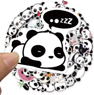 CHPN - Panda Stickers - Stickers van panda's - Pandabeer stickers - Voo op je fiets, beker, laptop, schoolspullen - Dierenstickers - Hippe panda stickers - 50 stuks - panda liefhebber