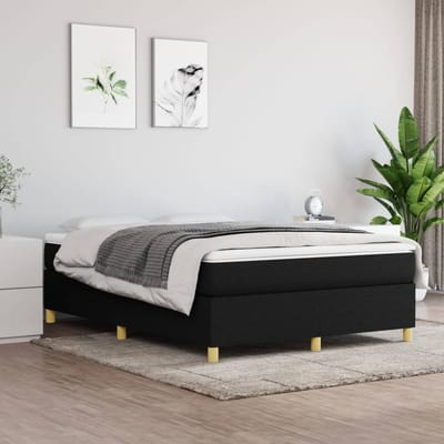 vidaXL - Boxspring - bed - stof - zwart - 140x200 - cm
