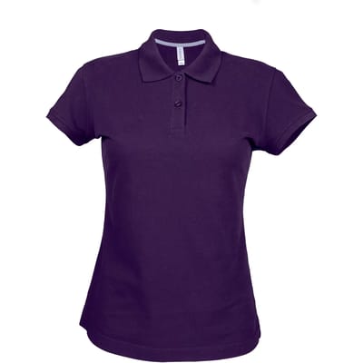 Damespolo korte mouwen met knopen merk Kariban Paars - 3XL