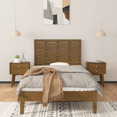 vidaXL - Hoofdbord - wandmontage - 81x3x63 - cm - massief - grenenhout - honingbruin