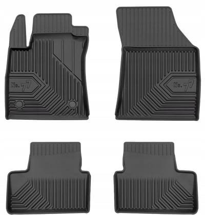 No.77 Premium Rubberen Mattenset - Geschikt voor Renault Megane IV (2016-heden) - 4-delig - Hoogwaardig TPE - Geurloos - Zwart - FROGUM