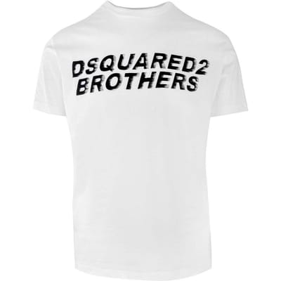Dsquared2 Brothers Fading Logo Wit T-shirt