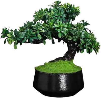 Kunstboom Decoratie - Nep Plant - Woonkamer Aankleden - Onderhoudsvrij Design - 25 cm Hoog - Groen