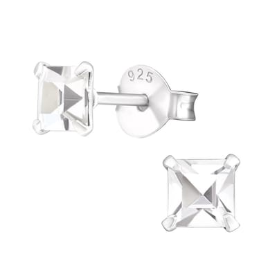 Amanto Oorbellen Flynn - 925 Zilver E-Coating - Vierkant - ∅4mm