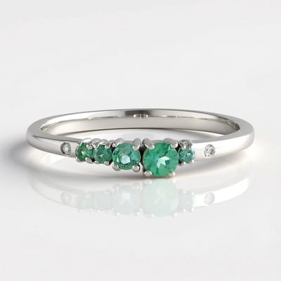Cavill - Zilveren Ring met 0,264 ct Alexandriet - 925 Sterling Zilver Geplatineerd - Elegante Kleurveranderende Edelsteenring