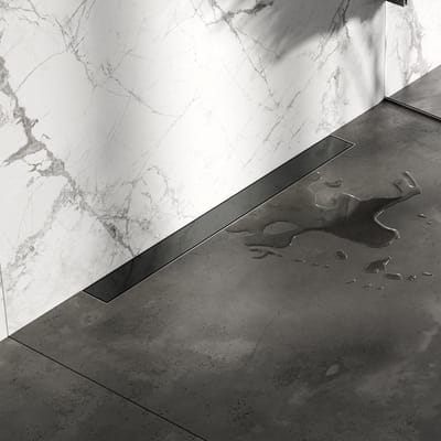 Brauer Douchegoot met Multifunctioneel Rooster en Flens Voor Wandmontage - 80 cm - Gunmetal Geborsteld Pvd