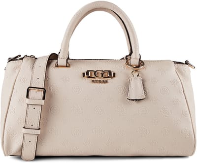 GUESS handtas schoudertas Anise Box Satchel Stone Logo crème