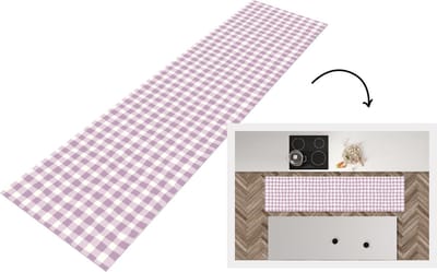 Keukenloper - Loper keuken - Pastel - Paars - Patronen - 200x50 cm - Keukenloper vinyl