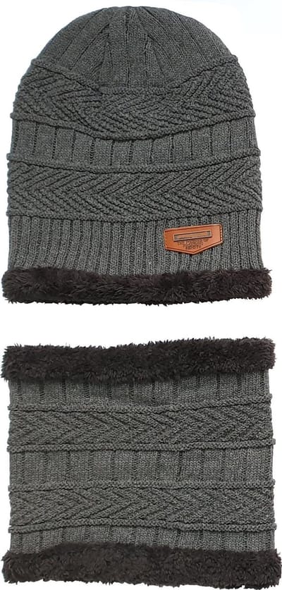 Muts met Sjaal - Muts - Beanie - Unisex - One size - Grijs