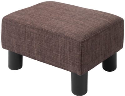 Hocker, voetenbankje, schoenenbankje, rustbank, stabiel en duurzaam, geschikt voor de woonkamer, gang en slaapkamer, 40 x 30 x 24 cm, bruin hout.