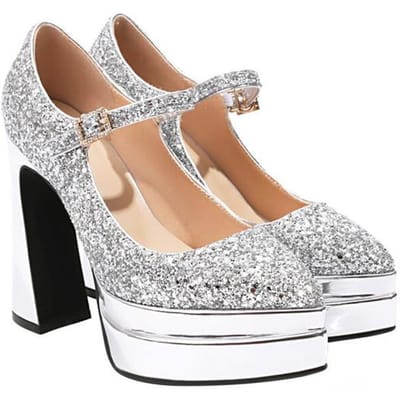Luxe Sandalen Dames Ontwerpers , Zomer Nieuwe Puntige Teen Bling Glanzende Schoenen Voor Dames , Grote Maat 43 , Plateauschoenen Mary Janes 41 gray