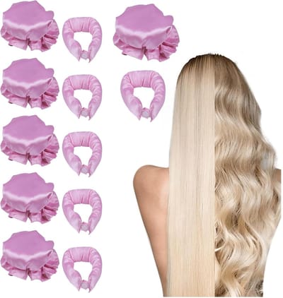 Haarkrullers Hittevrij - Overnight Krullen - Haarstyling Zonder Hitte - Antislip Ontwerp - 6 stuks - Roze