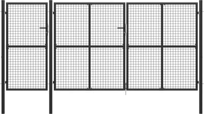 vidaXL - Poort - 400x150 - cm - staal - antraciet
