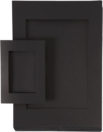Passepartout lijsten, afm A4+A6, 180 gr, zwart, 2x60 stuk/ 1 doos