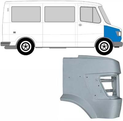 Voorste spatbord voor Mercedes T1 207-410 1977-1995 / Rechts