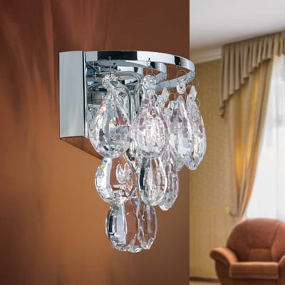 ORION Wandlamp Celeste met K9-kristallen, chroom