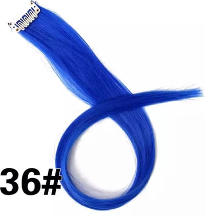 Akyol - Haar extension – blauwe haar extension – paars – extension – nep haar – 1 stuk – cadeau – carnaval – synthetisch haar