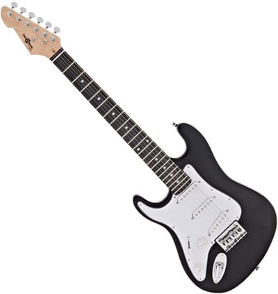 3/4 LA Linkshandige Elektrische Gitaar van Gear4music, Zwart