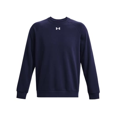 Under Armour UA Rival Fleece Crew Heren Sporttrui - Navy - Wit