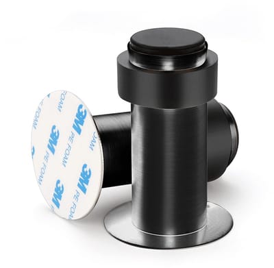 Unyqoos® Zelfklevende roestvrijstalen deurstopper met rubberen ring voor muren