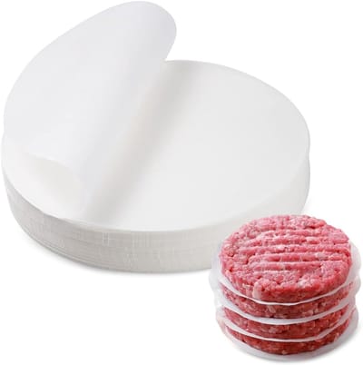 Famanu – Hamburgerpapier 500 vellen 15 cm rond, vetvrij en antiaanbak voor burgerpers of grill