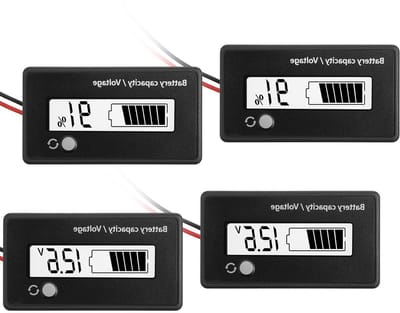 Pack of 2 battery measuring instrument DC 12 V 24 V 36 V 48 V 72 V with alarm, voltage display for battery voltage of - ShopVlot