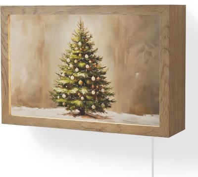 Wandlamp 30x20 cm - Oplaadbaar - Kerst - Sfeer - Groen - Wandlampen binnen woonkamer - Slaapkamer lamp met kabel - Decoratieve nachtlamp - Vloerlamp snoer
