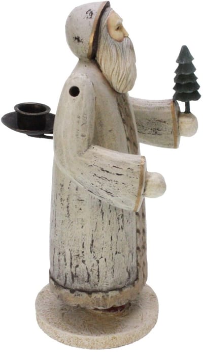 Kerstman kandelaar met boom 13x10x26,5cm