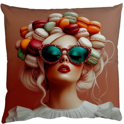 Sierkussens - Kussentjes Woonkamer - 50x50 cm - Vrouw - Macarons - Bril