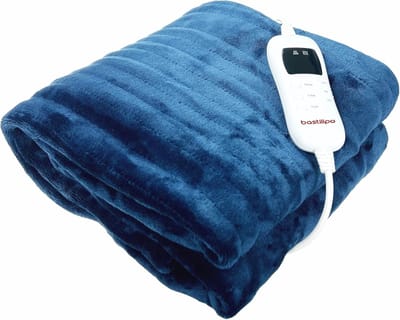 Elektrische flanellen deken 120 W - Blauw - 180 x 130 cm