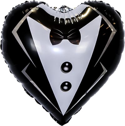 Valentijn Versiering I Love You Hartjes Ballonnen Huwelijk Decoratie Folie Ballon Hart Zwart Smoking 45 Cm – 1 Stuk