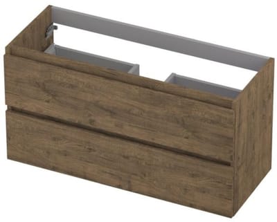 INK - Onderkast 2 Laden Greeploos met Houten Keerlijst - 1000x400x520 Mm - Naturel Eiken