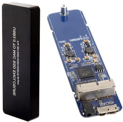 Zwarte externe harde schijf behuizing - USB 3.0, 16+12 pin, draagbaar, SSD - Geschikt voor MacBook Air en Pro 2013-2016