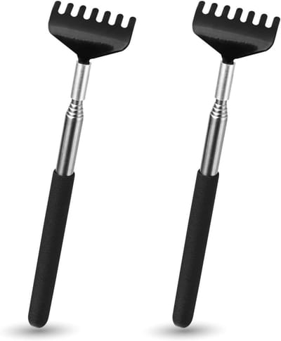 Rugkrabber Telescopisch - 2 Stuks tot 68 cm - Verstelbare Massagestang met Brede Hand - Voor Senioren en Jeukverlichting - Zwart