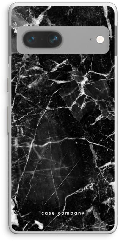 Case Company® - Hoesje geschikt voor Google Pixel 7 hoesje - Zwart Marmer - Soft Cover Telefoonhoesje - Bescherming aan alle Kanten en Schermrand