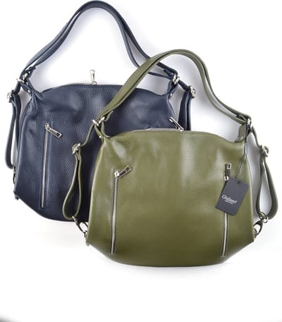 Giuliano rugtas/schoudertas Karina - Olijfgroen - Dames - Made in Italy
