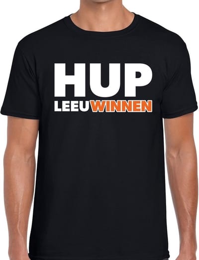 Nederland supporter t-shirt Hup LeeuWinnen zwart heren - landen kleding S
