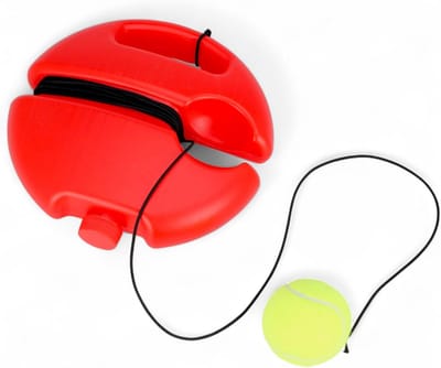 Tennistrainingsset - Slagtrainer Bal - Techniek Verbeteren - Vulbare Stabiele Voet - 20 cm Voet - Rood