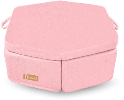 Flumi modulaire Montessori speelset - schuim speelmeubel van teddy stof voor kinderen - 6 elementen - roze