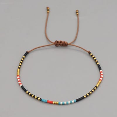 Boho kralen armbanden eenvoudige dunne armband Boheemse stijl handgeweven armband voor vrouwen sieraden gray