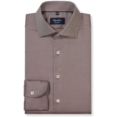 OLYMP Signature Overhemd, Tailored Fit, Signature Kent, Caramel