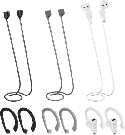 Oordopjes Draagkoord met Magnetische Anti-Verloren Bandjes - 6 Stuks - Zachte Siliconen - Compatibel - Handig Ontwerp - Zwart/Grijs