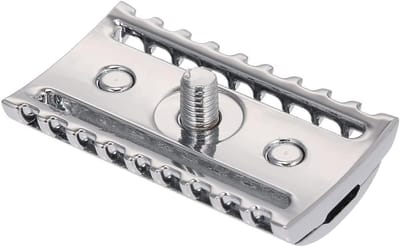 Dubbele Veiligheid RVS Open Kam Scheermes voor Mannen - Perfect voor Kappers en Thuisgebruik - 4.1 cm Silver