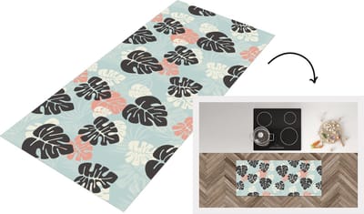 Keukenloper - Loper keuken - Bladeren - Monstera - Hawaii - Patronen - 120x50 cm - Keukenloper vinyl