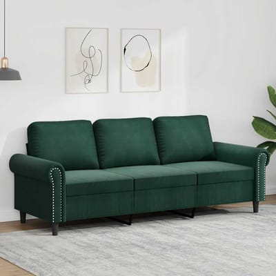 vidaXL - Driezitsbank - 180 - cm - fluweel - donkergroen